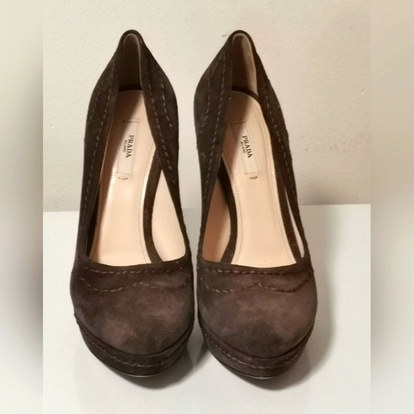 Prada Shoes - Prada Suede Heels, Like New